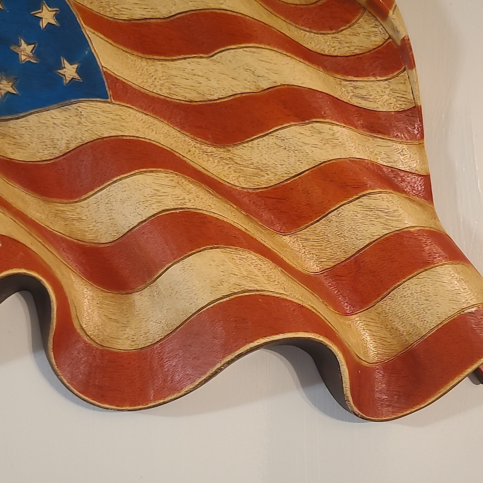 Vintage Burwood Products 1971 American US Flag – Wall Mounted – 15″ x 20″
