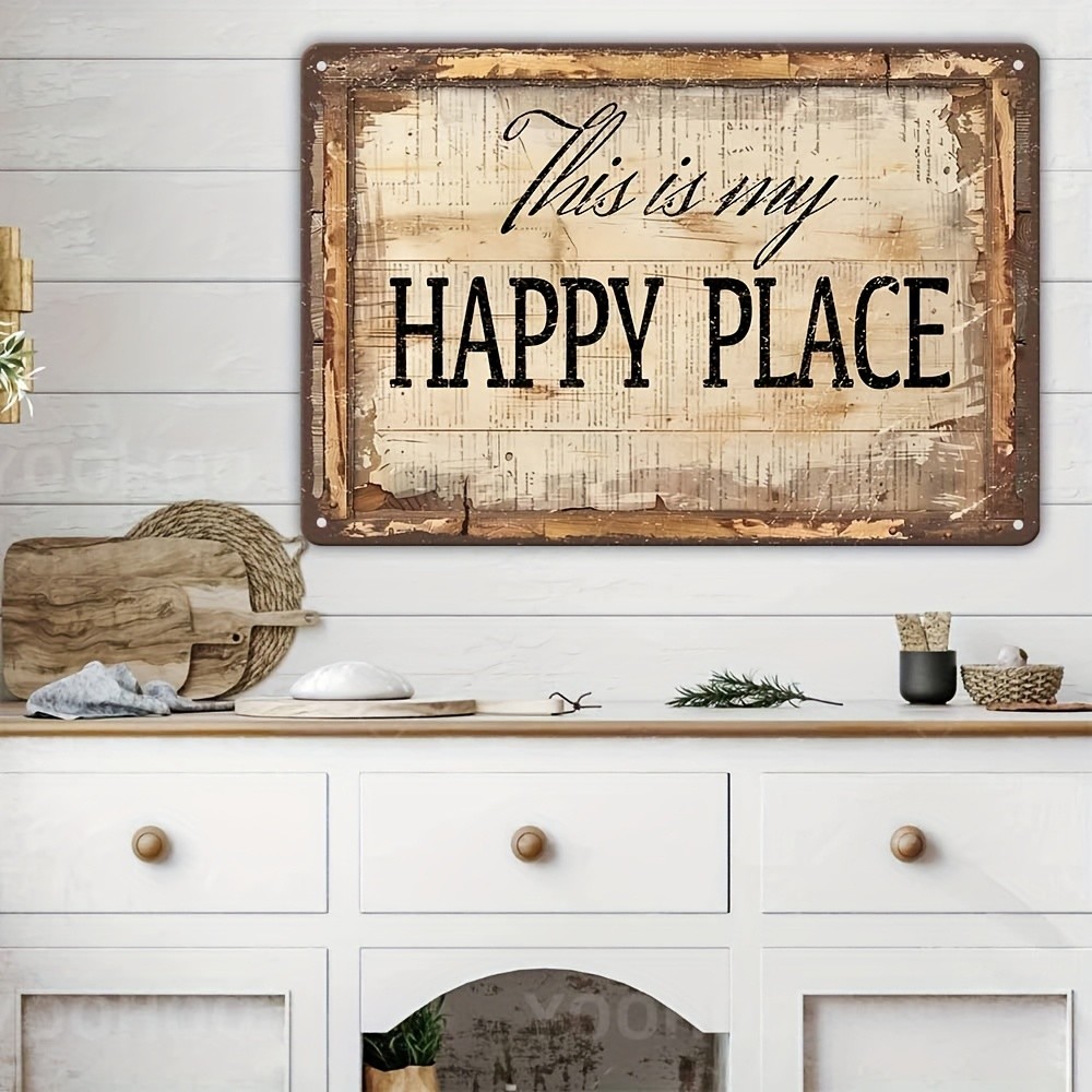 Country Style “This Is My Happy Place” Wall Sign – Inspirational Home Decor