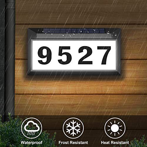 Solar Address Sign, Lighted Address Plaque Outdoor Waterproof, Illuminated