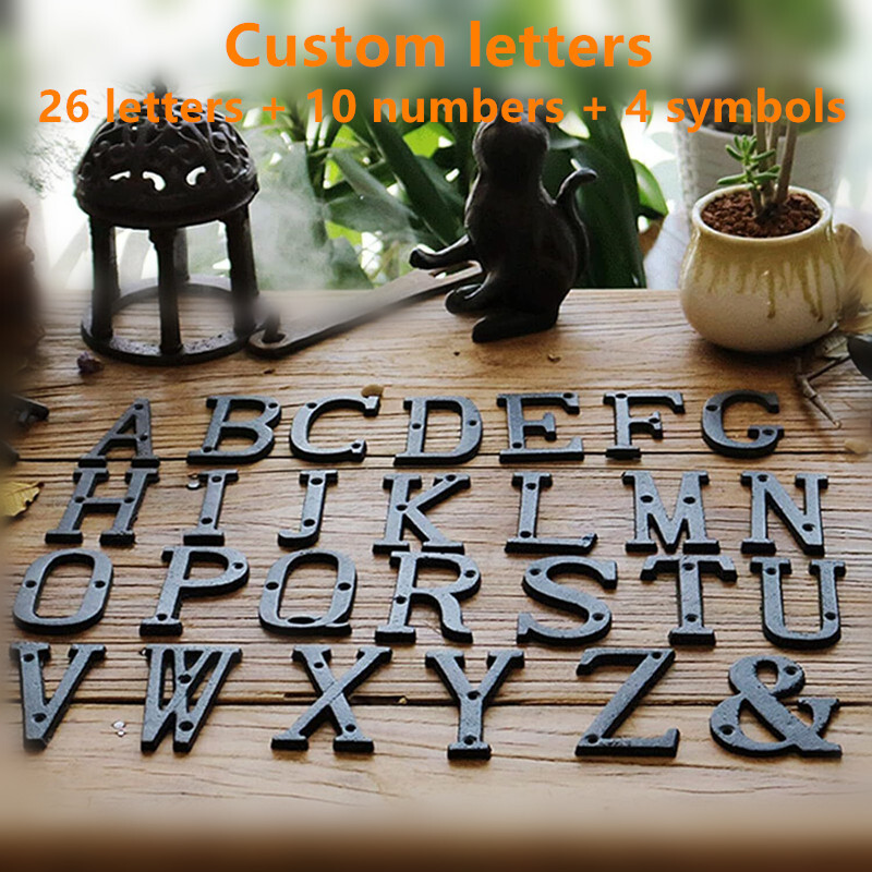 Cast Iron Alphabet 26 Letters House Number Sign Name Birthday Holiday Decoration