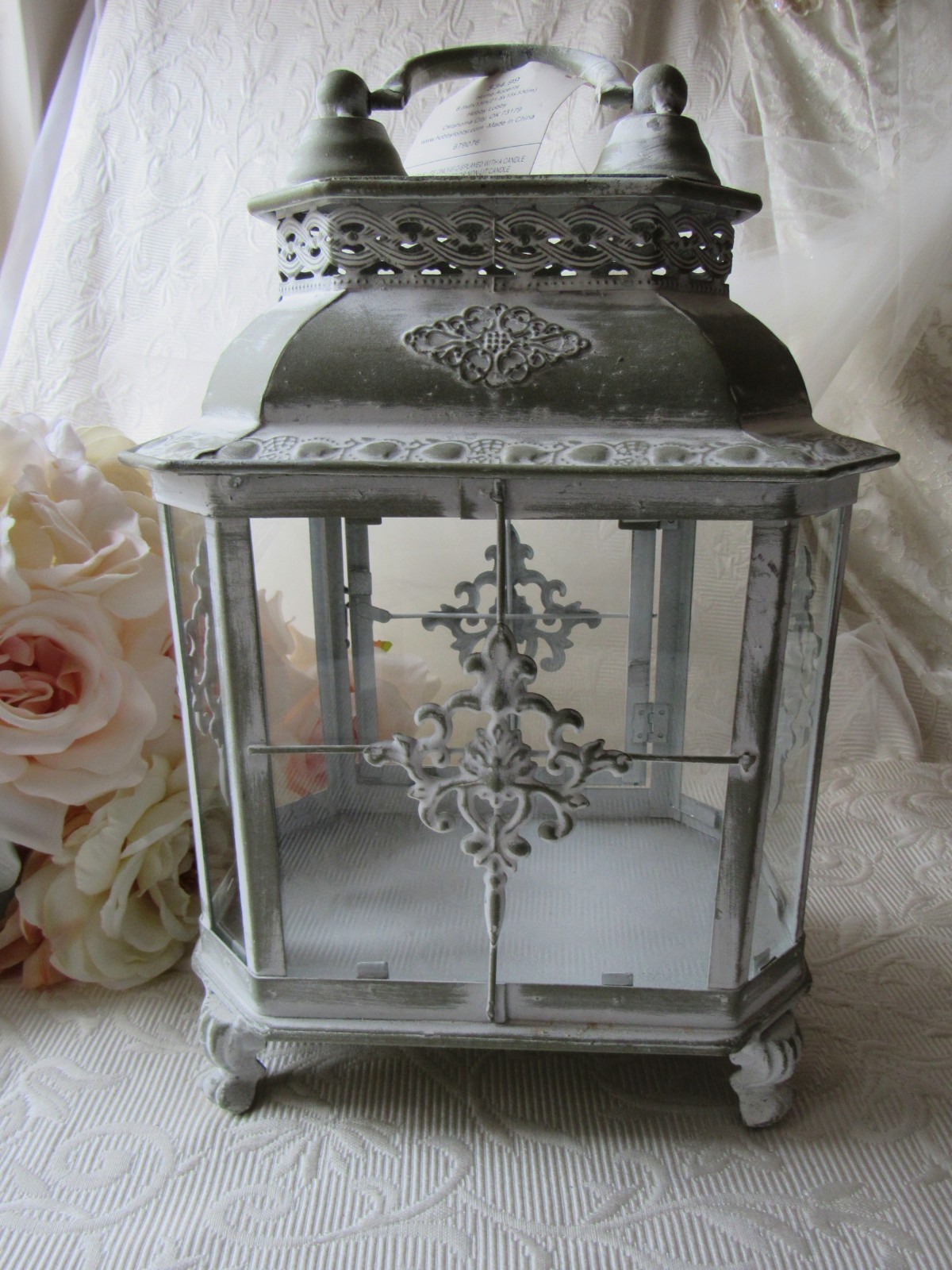 Lantern,Whitewashed Decor,Sage,Patina,Green Decor,centerpiece,Easter,Boho,NEW