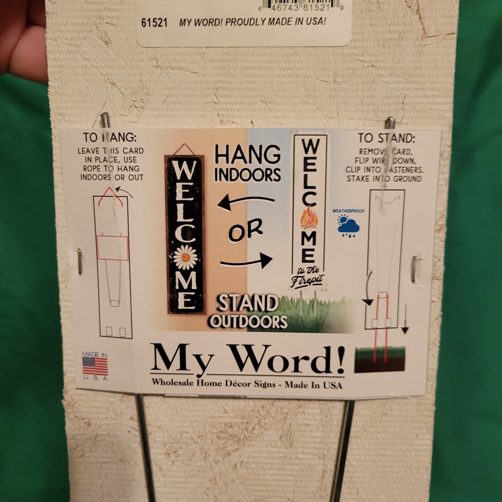 My Word! Home Decor Sign “Welcome Home”, 24″x6″, Made In The USA