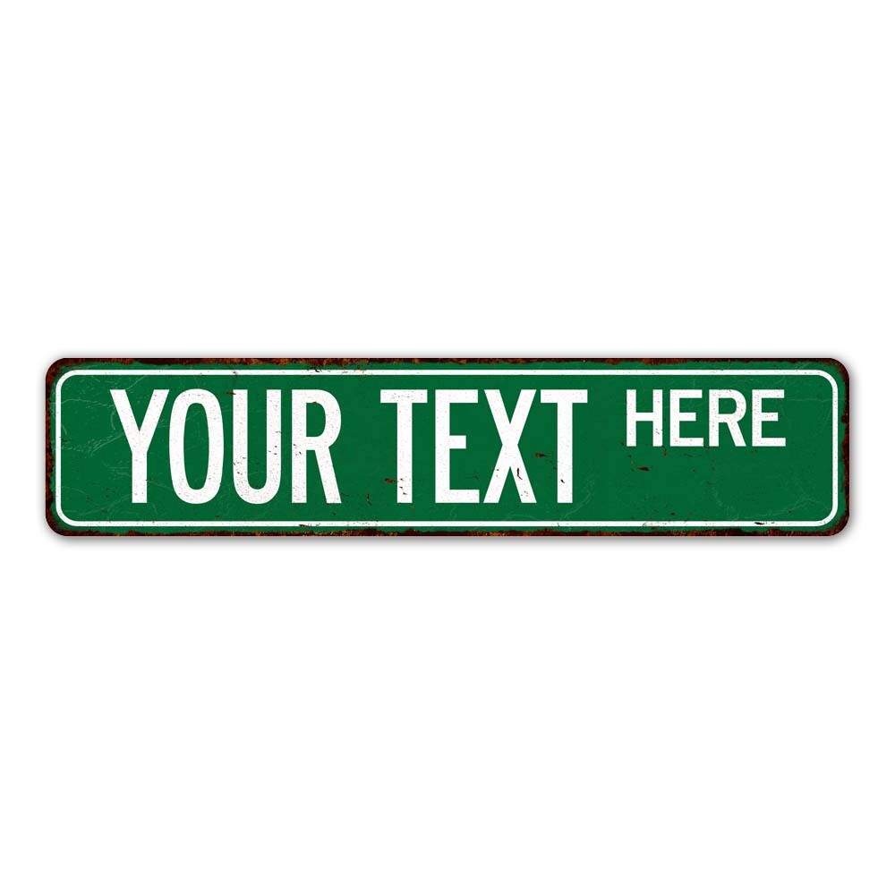 Personalized Green Street Sign Metal 4×18 104180001001