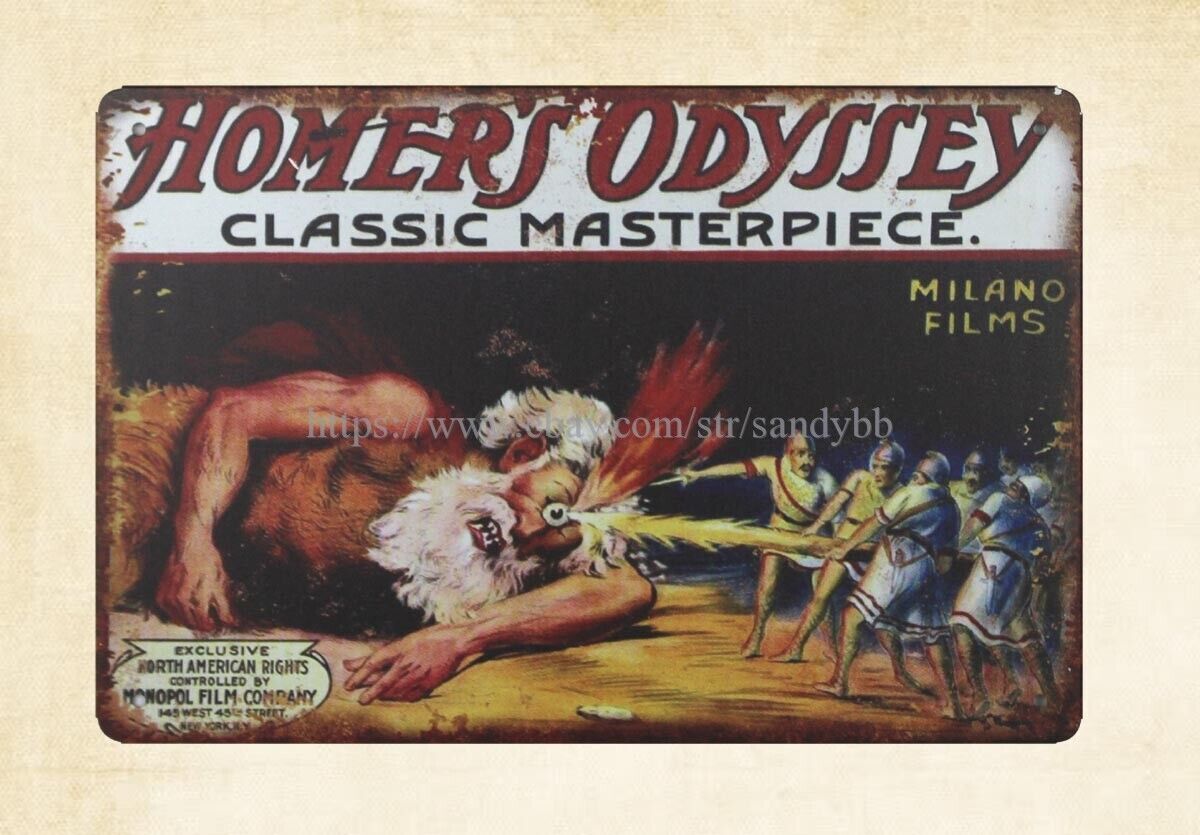 home interior ideas Homer’s Odyssey Film Classic Masterpiece. metal tin sign