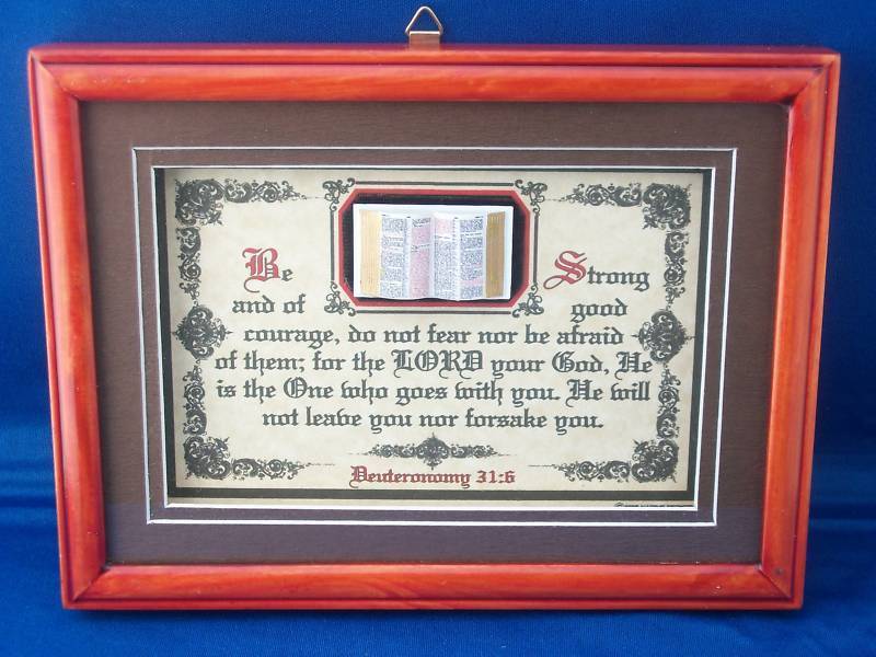 NEW Bible,Verse,Framed,Plaque”Be Strong And Of Good Courage”Christian Gifts $49-