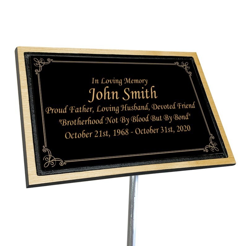 Customized memorial heavy brass metal outdoor plaque – Garden memorial plaque- C