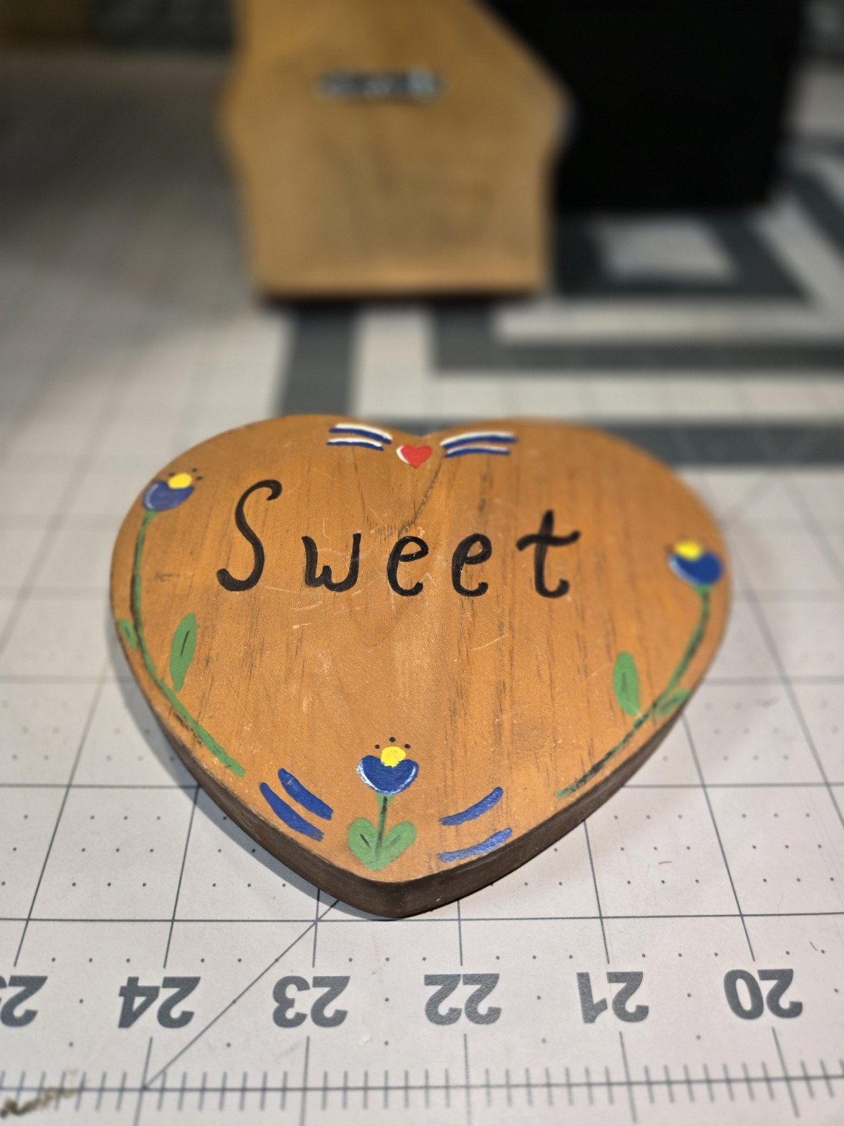 VTG Home Sweet Home 3 Pcs Wooden Wall Decor Houses Heart Rustic Country 1980s
