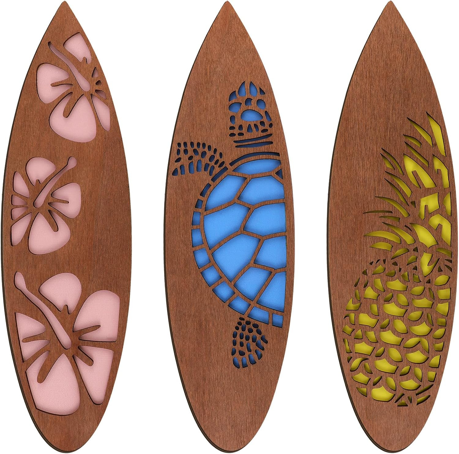 3 Pcs Surfboard Wall Decor Surfboard Hanging Sign Available in Sizes Summer Back