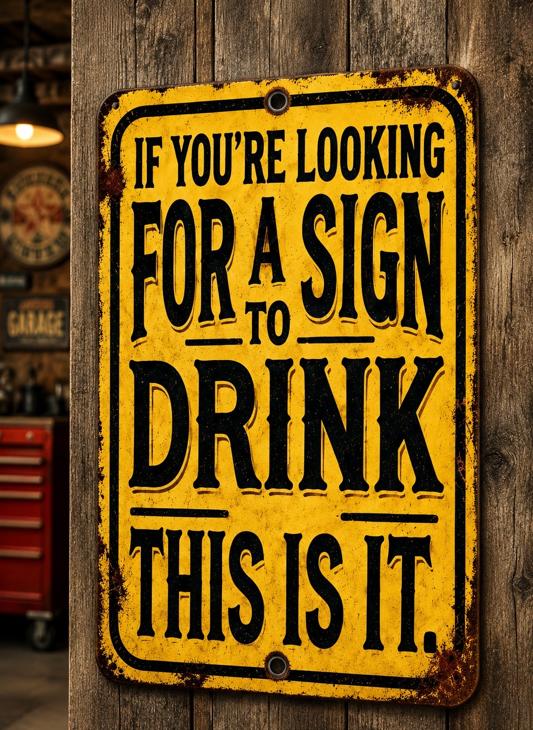 If You’re Looking For A Sign To Drink This Is It Funny Bar Metal Sign 8×12