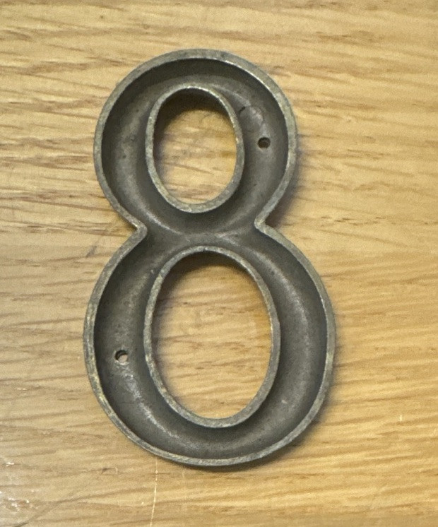 Brass Vintage House Address Numbers 3”