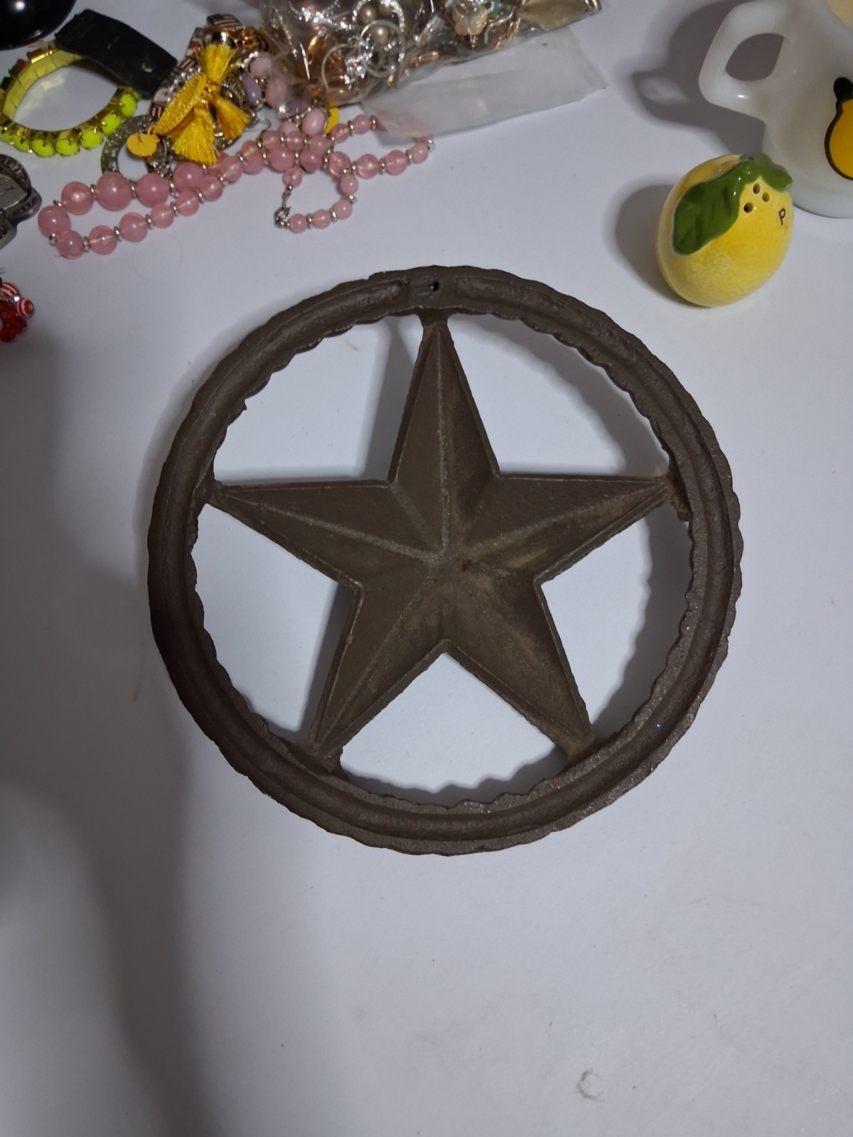 Metal Star Wall Plaque Brown Western Stars Decorative Porch Decor 8 in