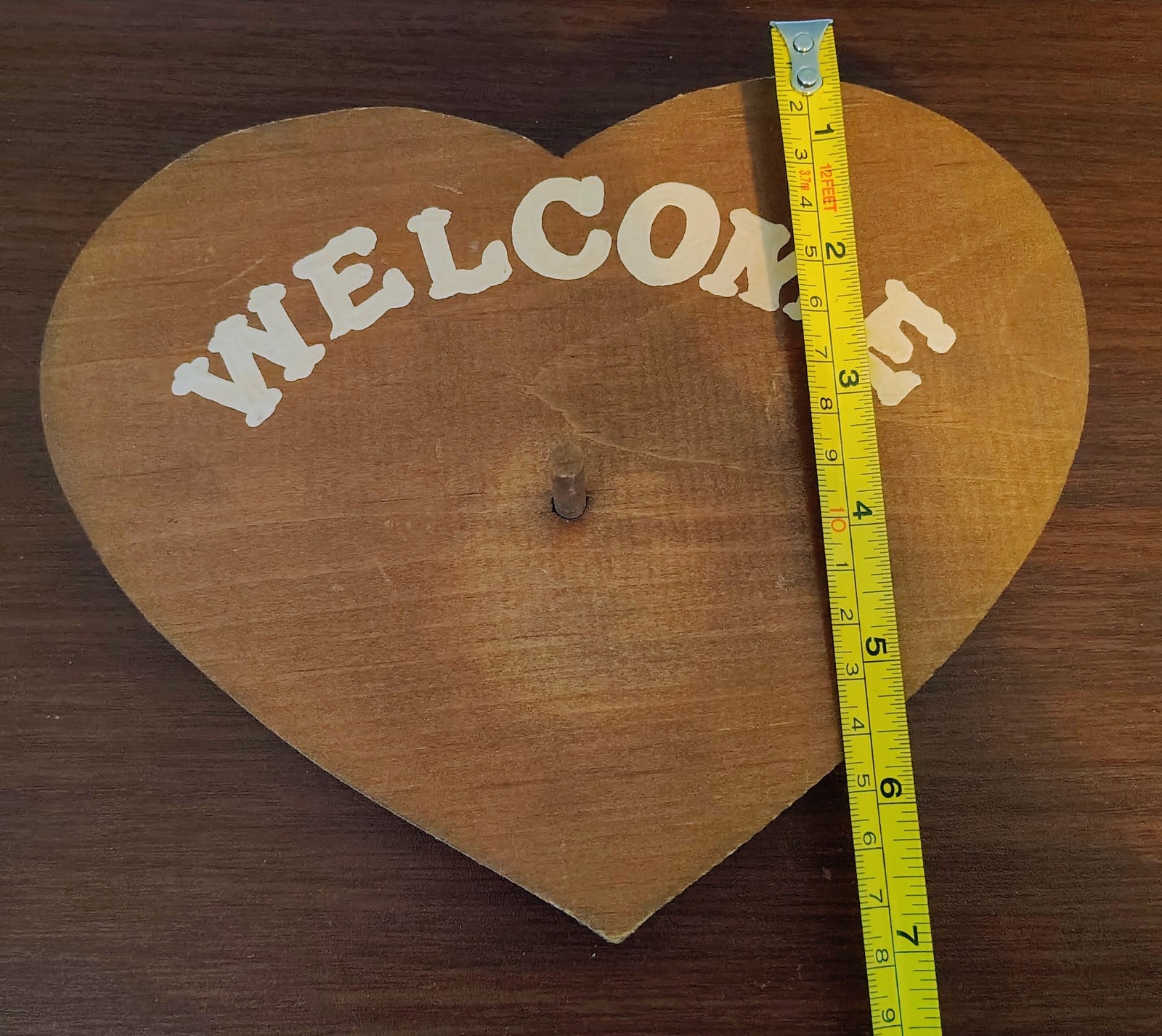 Vintage/Handmade WOOD HOLIDAY/SEASONAL-WELCOME Heart Wall Decor