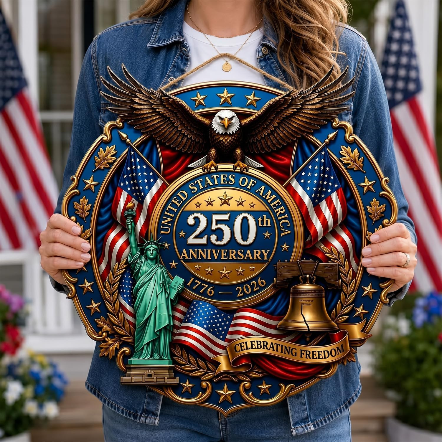 250Th Anniversary Decorations for Home, Patriotic Door Sign, America 250Th Birth