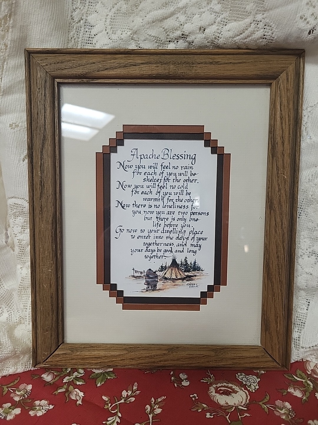 NATIVE AMERICAN WISDOM APACHE WEDDING BLESSING FRAMED Laverne Elliott