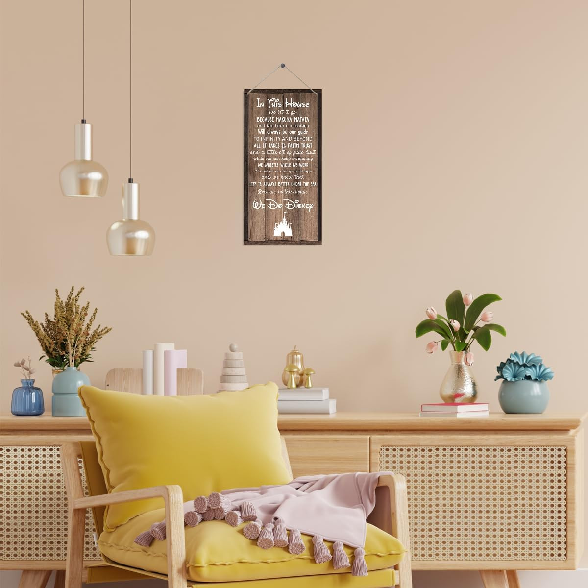 Inspirational House Decor Sign, Decorative Wood Hanging Wood Plaque