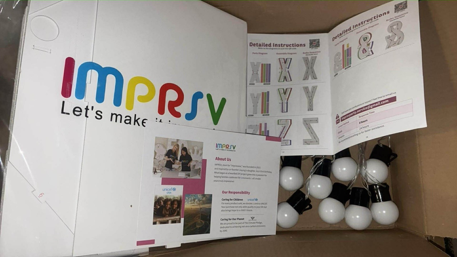 Impresv LED Alphabet Lettering Light Box Sign Kit, White/Multicolor Plastic