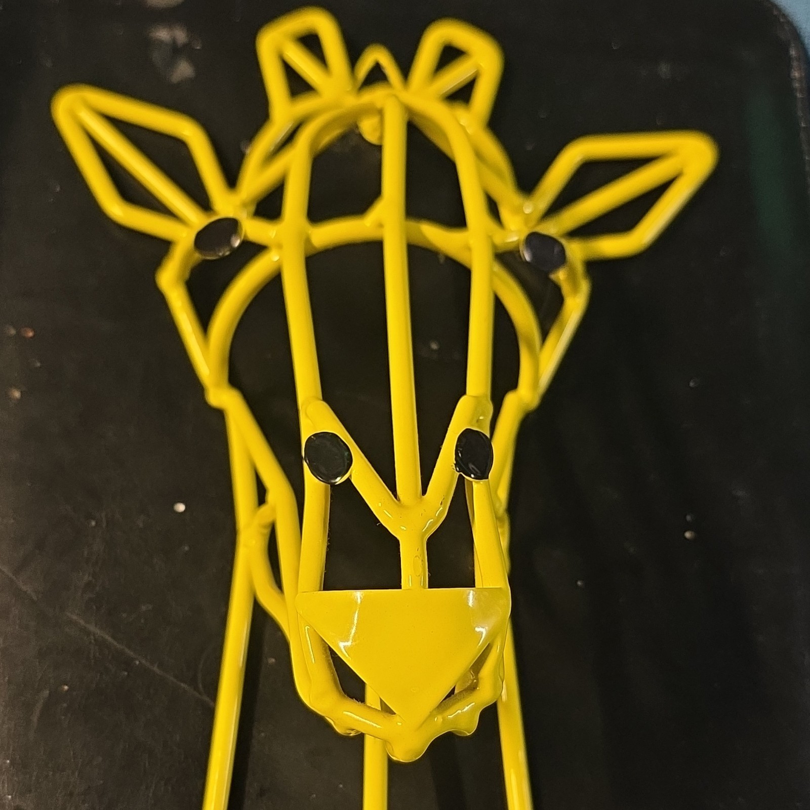Yellow Metal Geometric Giraffe Wall Decor, Animal Art, Wall Mounted, Medium