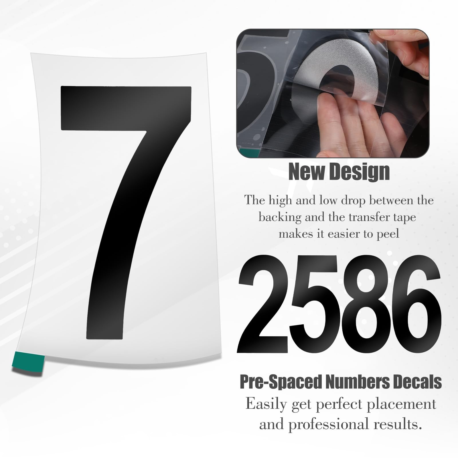 0-9 Reflective Vinyl Mailbox Numbers Stickers for Outside 5 Set Black