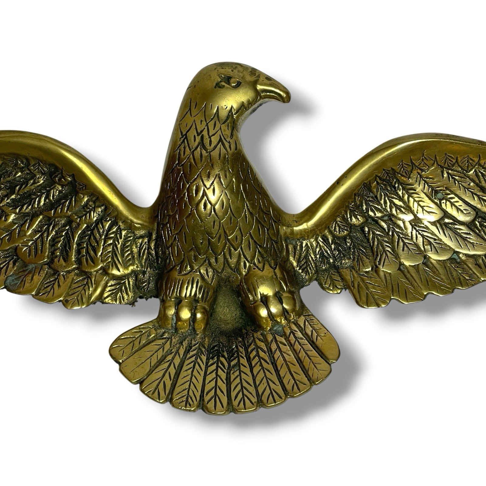 American Bald Eagle with Spread Wings Cast Iron Brass Wall Plaque 18” Patriotic