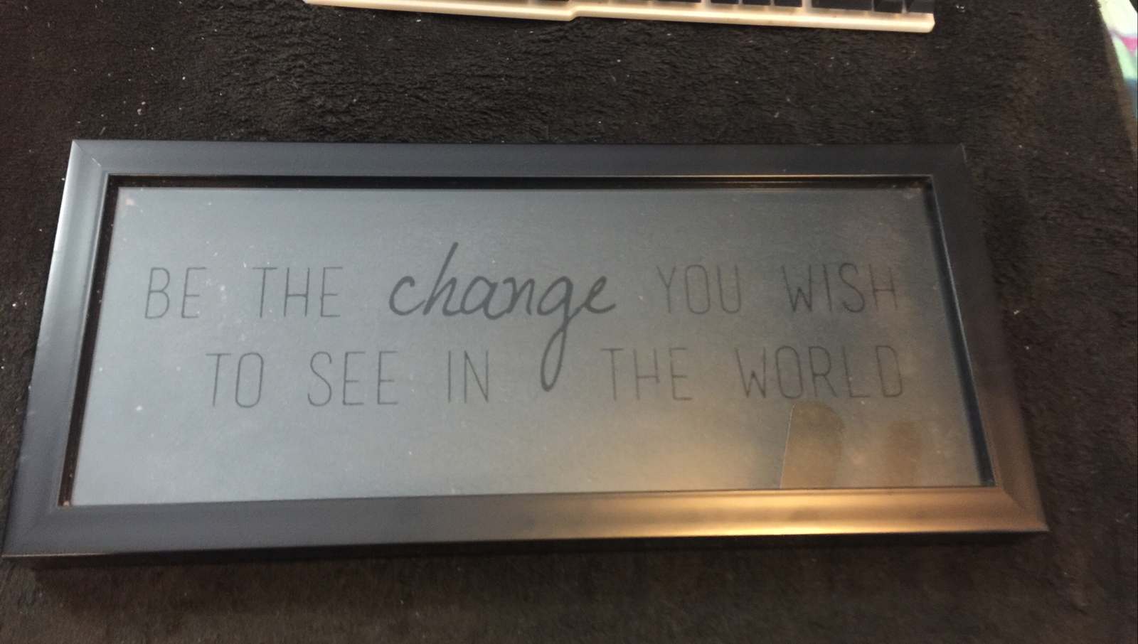 Vintage Black & White Wood Frame Sign Be The Change