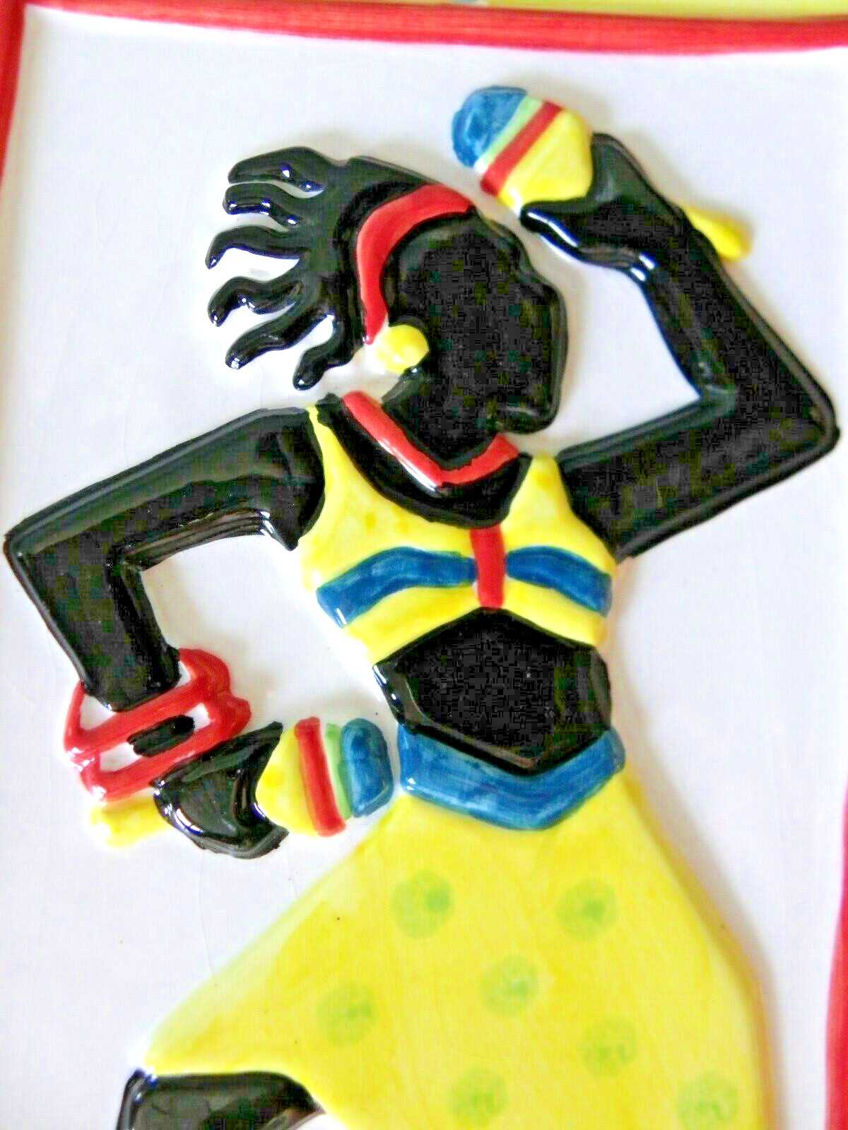 Clay Art “Montego” Glossy Ceramic Wall Hanging Plaque Bright Colors