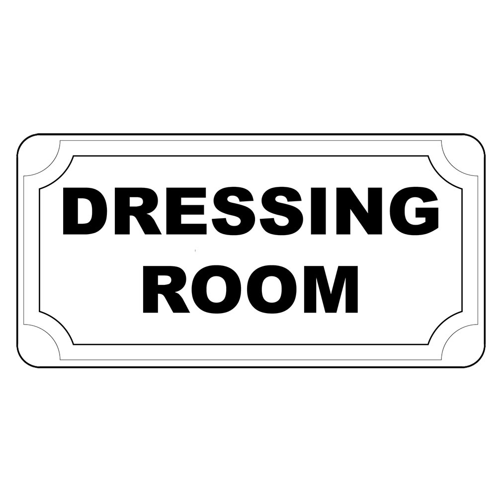 Dressing Room Black Retro Vintage Style Metal Sign – 8 In X 12 In With Holes