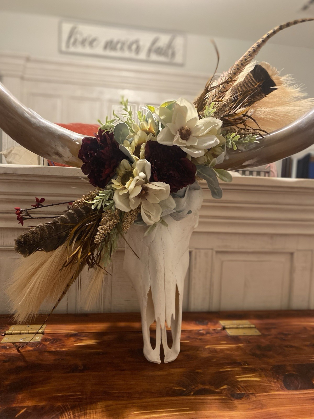 Rustic Wedding/Home Custom Longhorn Wall Decor OOAK Piece