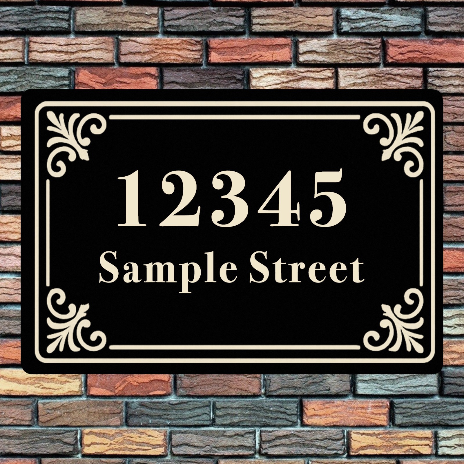 12″ x 8″ Custom Metal Iron House Number Plaque Personalized Home Address Sign