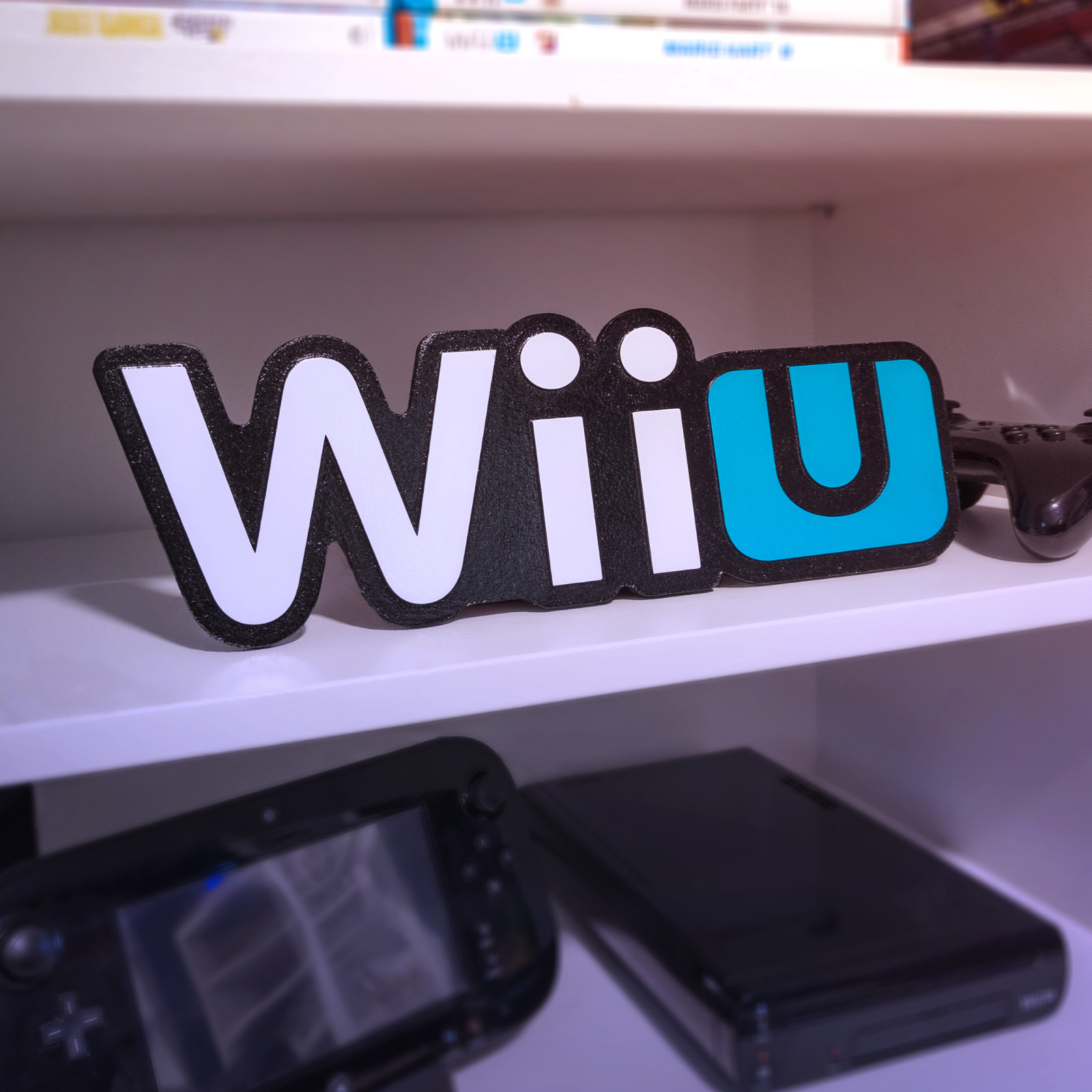 Large Engraved Nintendo Wii U Logo Video Game Wall Art Collectable Sign