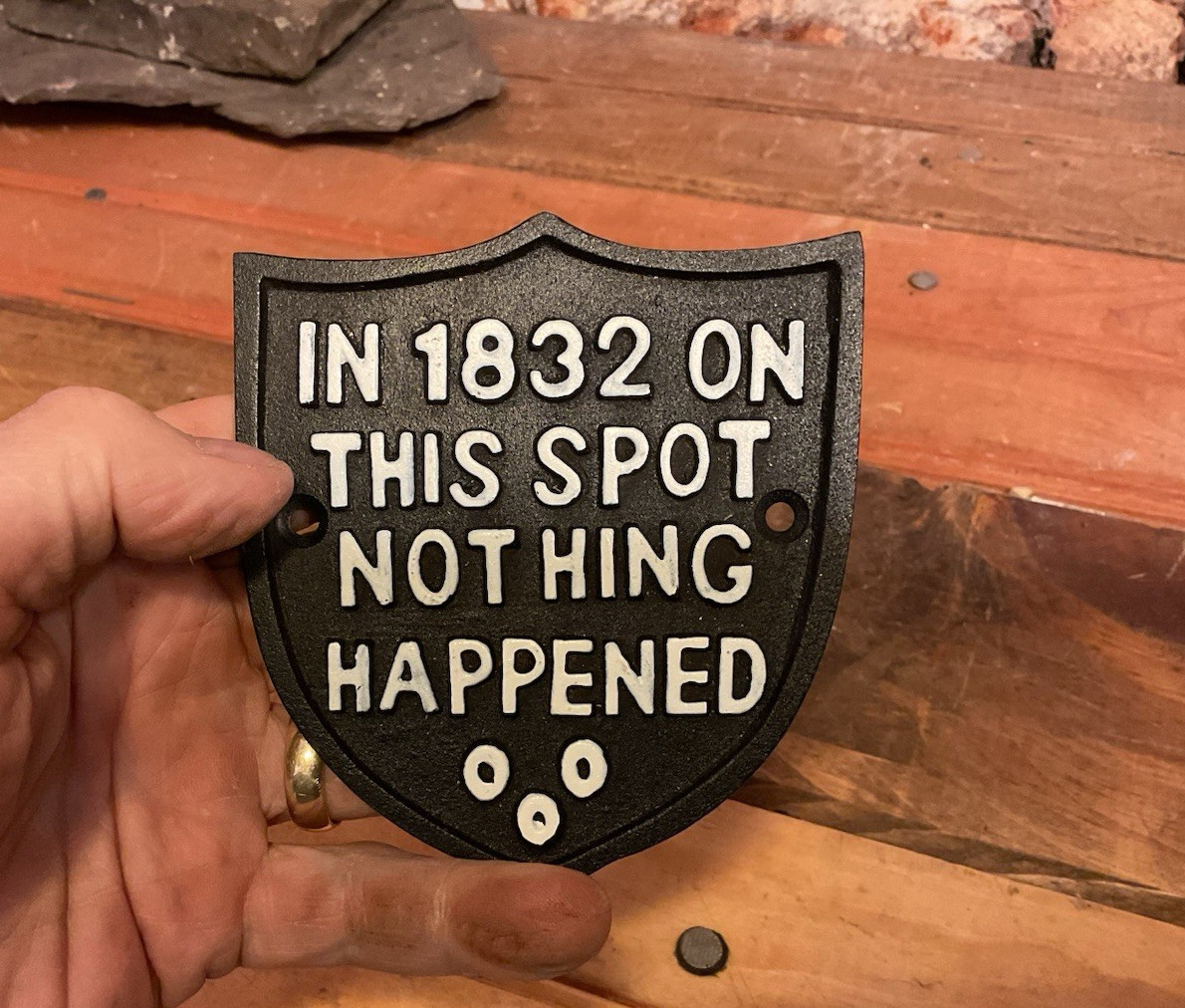 4″X4″ Badge Style “In 1832 on this spot” Cast Iron Sign…Ships Free!