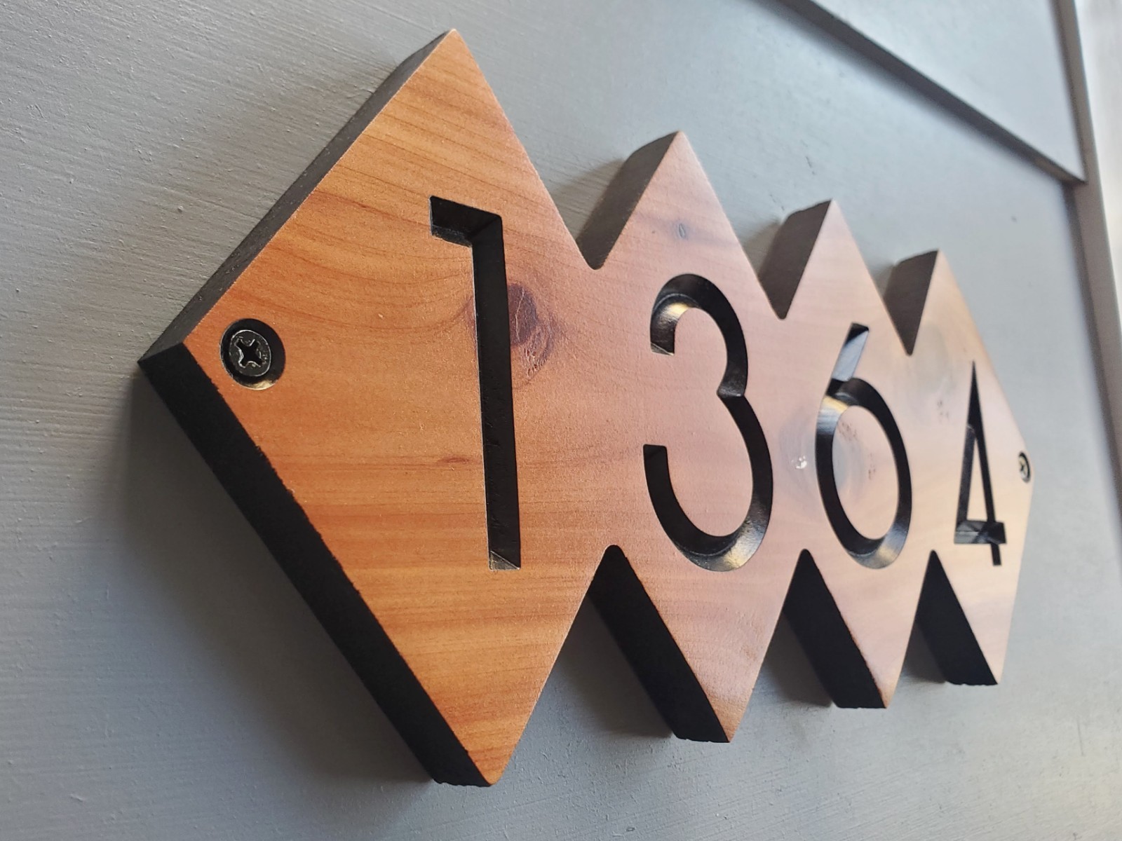 Custom House Address Sign Mid Century Modern Home Number Plaque Outdoor Wood MCM