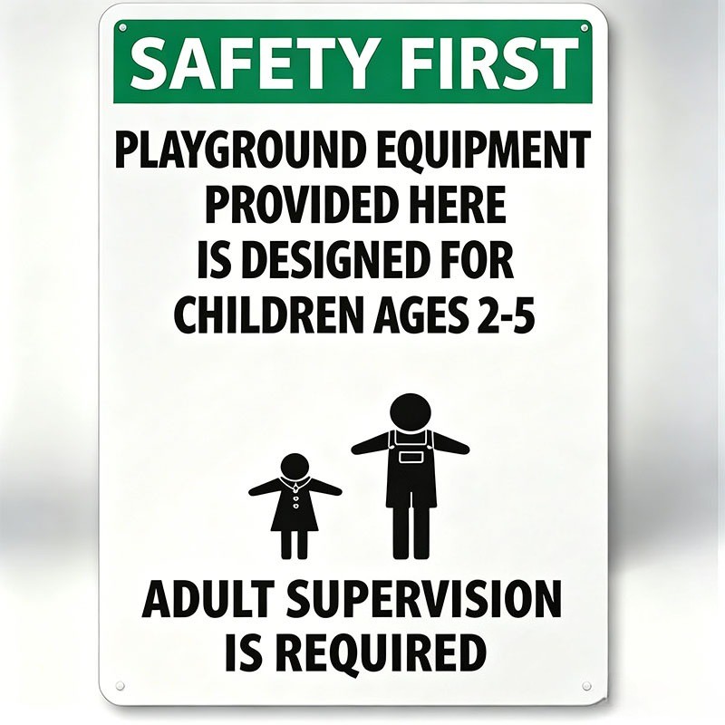 Minimalist Metal Sign adult little kid sketch indoor preschool playground walls