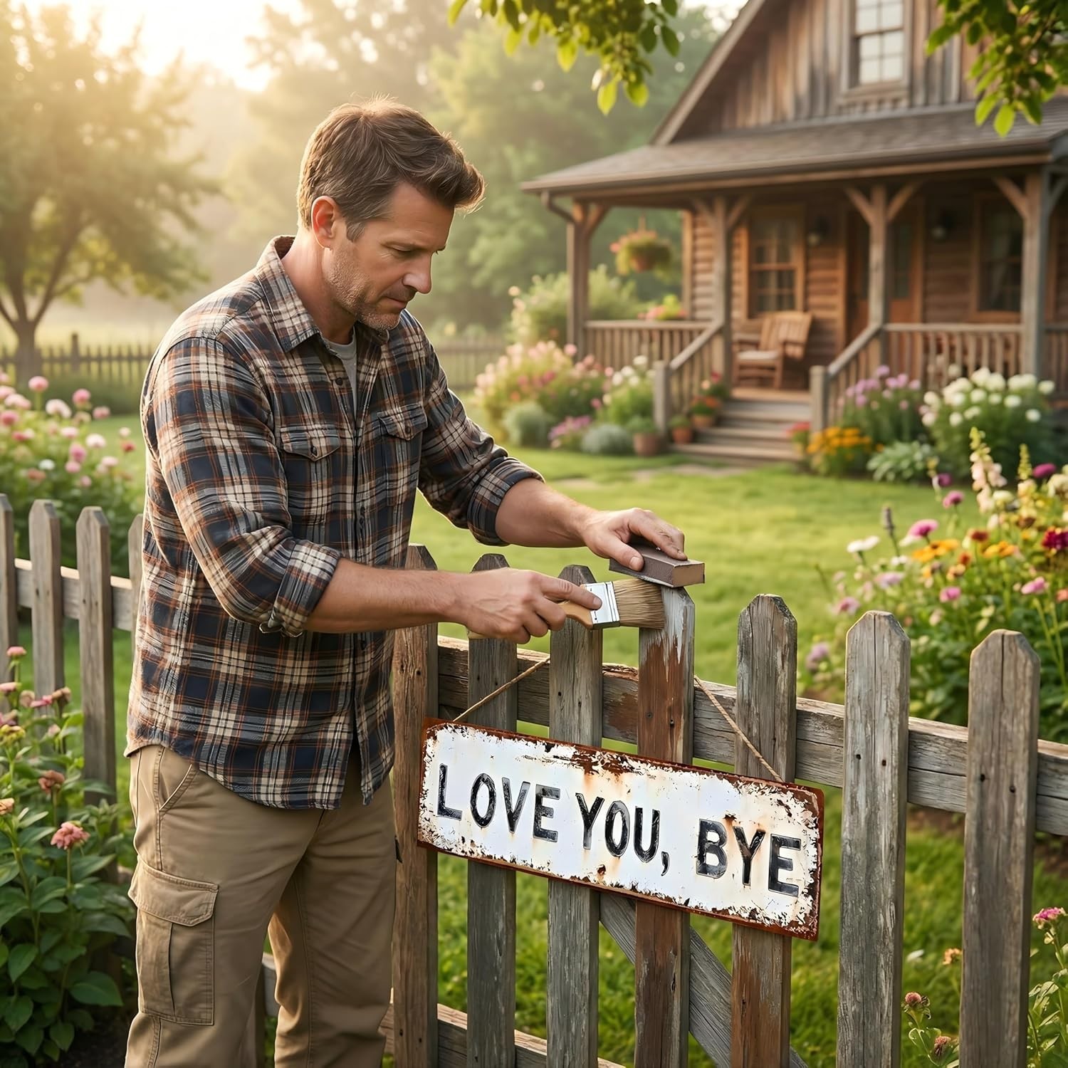 Vintage Love You, Bye Metal Tin Sign Romantic Farewell Decor Home/Door Wall Art