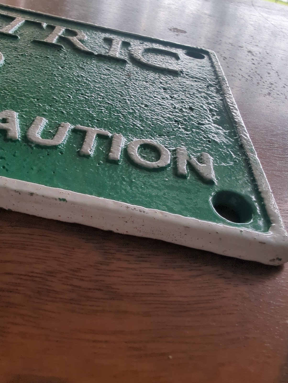 Psychiatric Ward Wall Plaque Green Cast Iron Medium Retro Humor Sign Decor