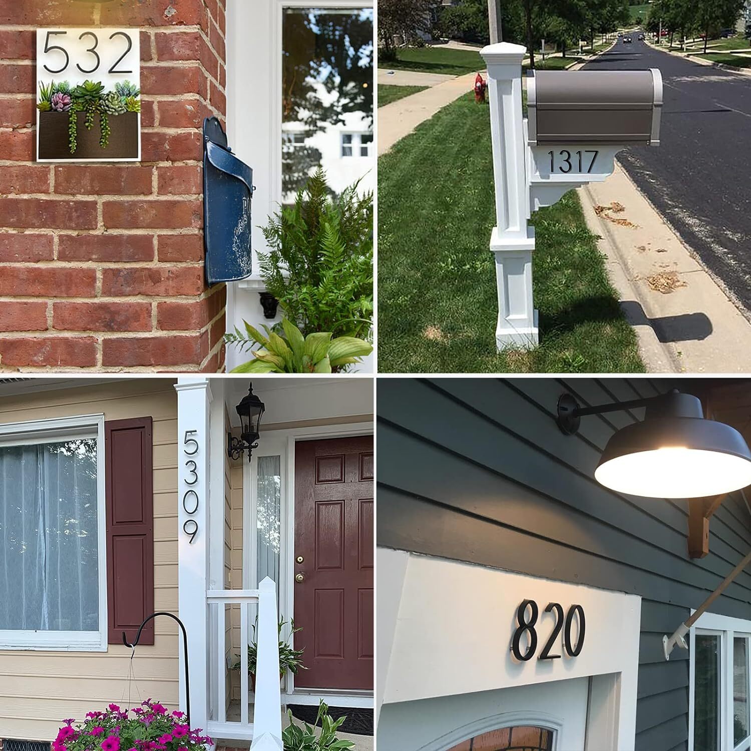 House Number for Outdoor, Mailboxes Number, Address Sign Metal Exterior Decor
