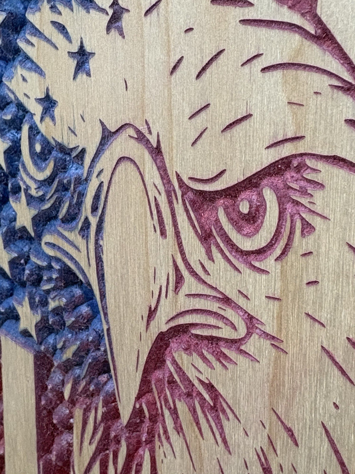 America 250 Years 1776-2026 Carved Wood Plaque Bald Eagle American Flag Decor