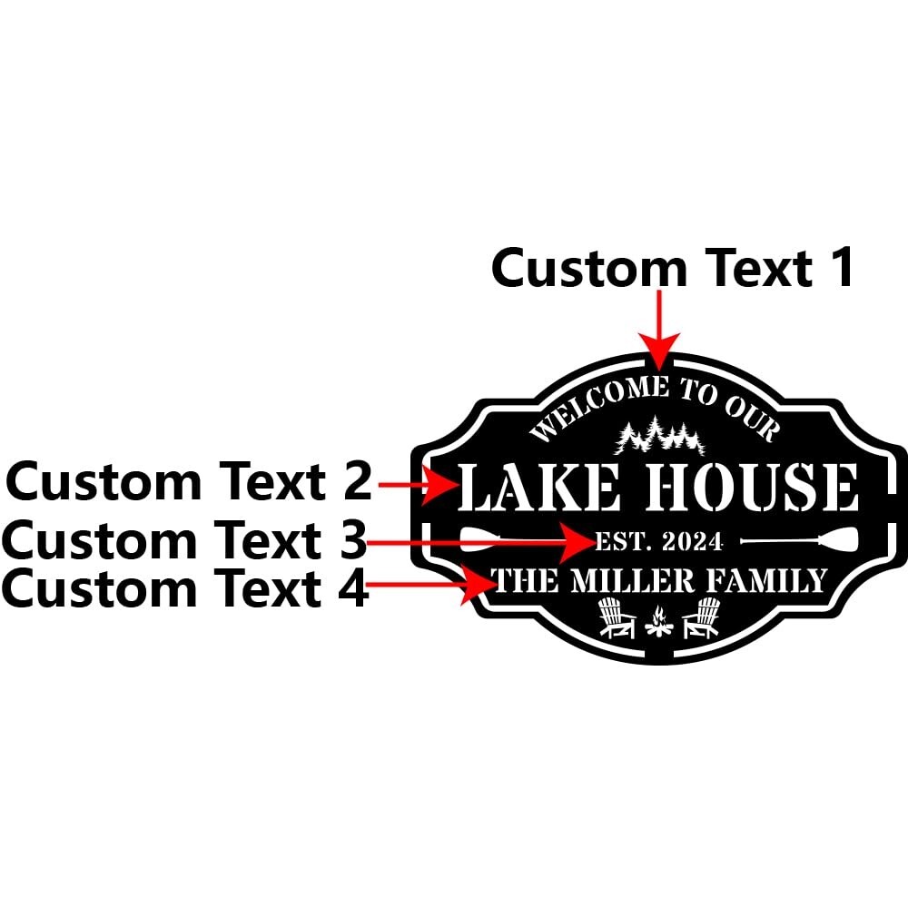 Personalized Metal Lake House Sign, Custom Metal Lake Sign, Custom Metal Sign,