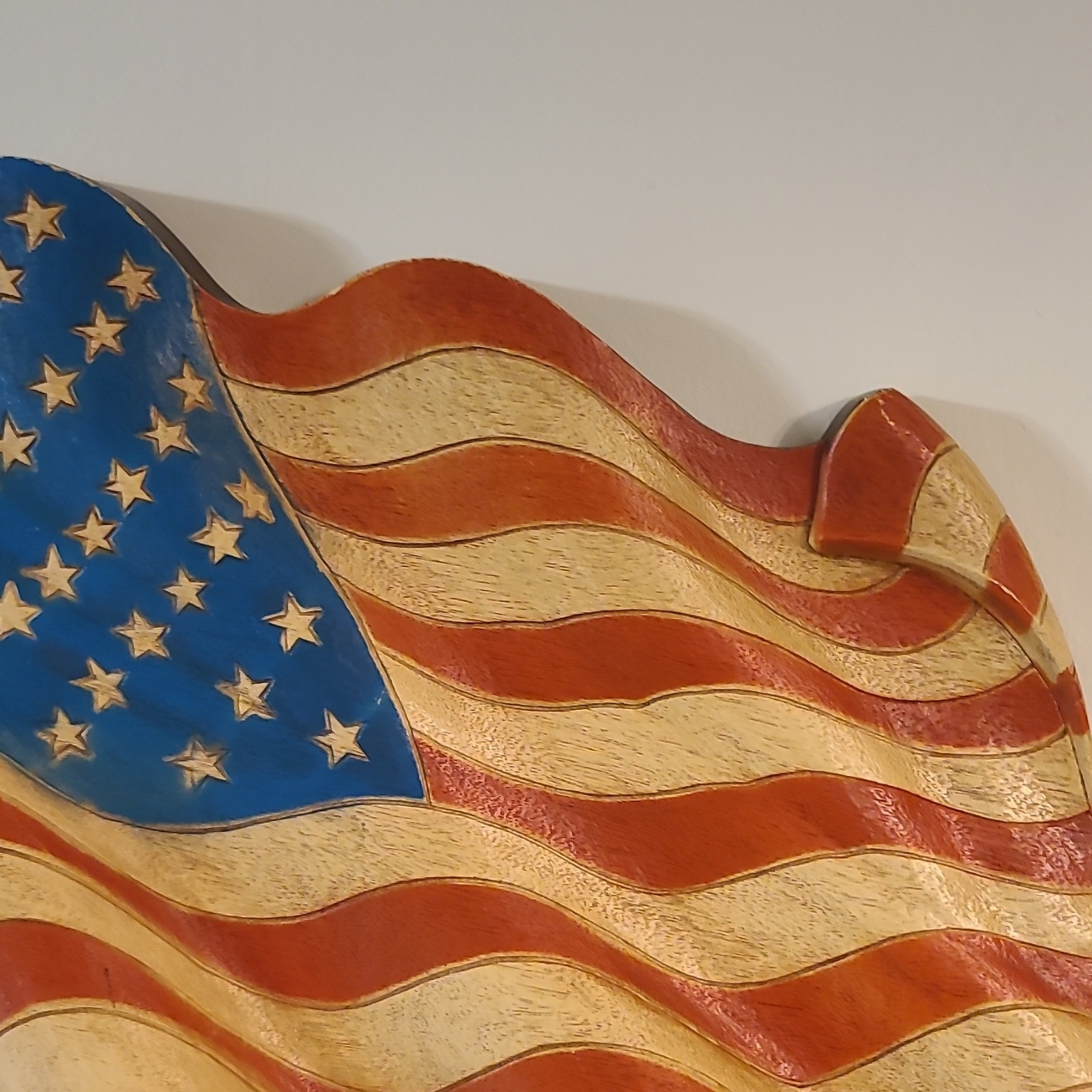 Vintage Burwood Products 1971 American US Flag – Wall Mounted – 15″ x 20″