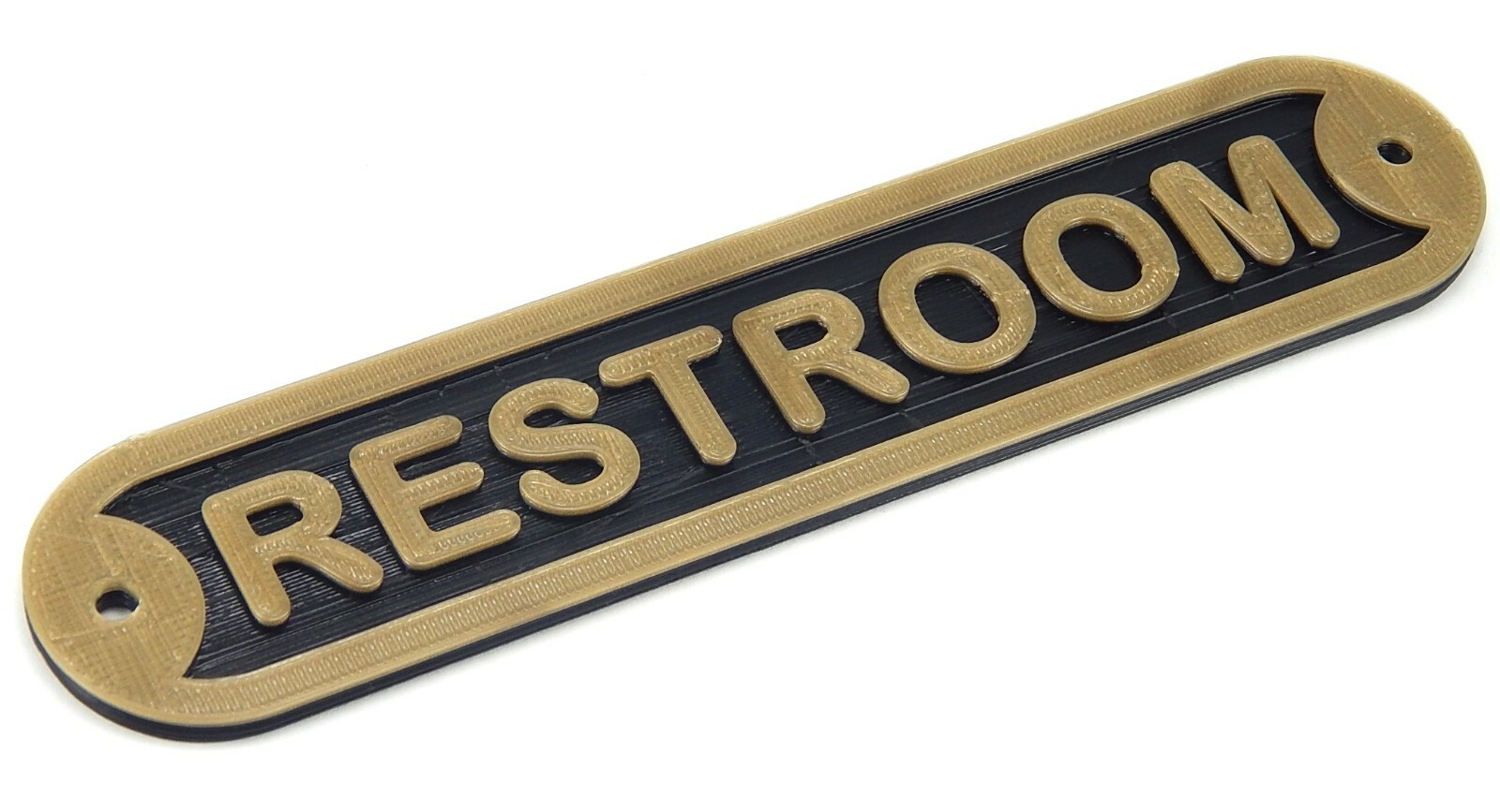 Plastic Restroom Water Closet Toilet Door Sign Bathroom Powder Room Plaque