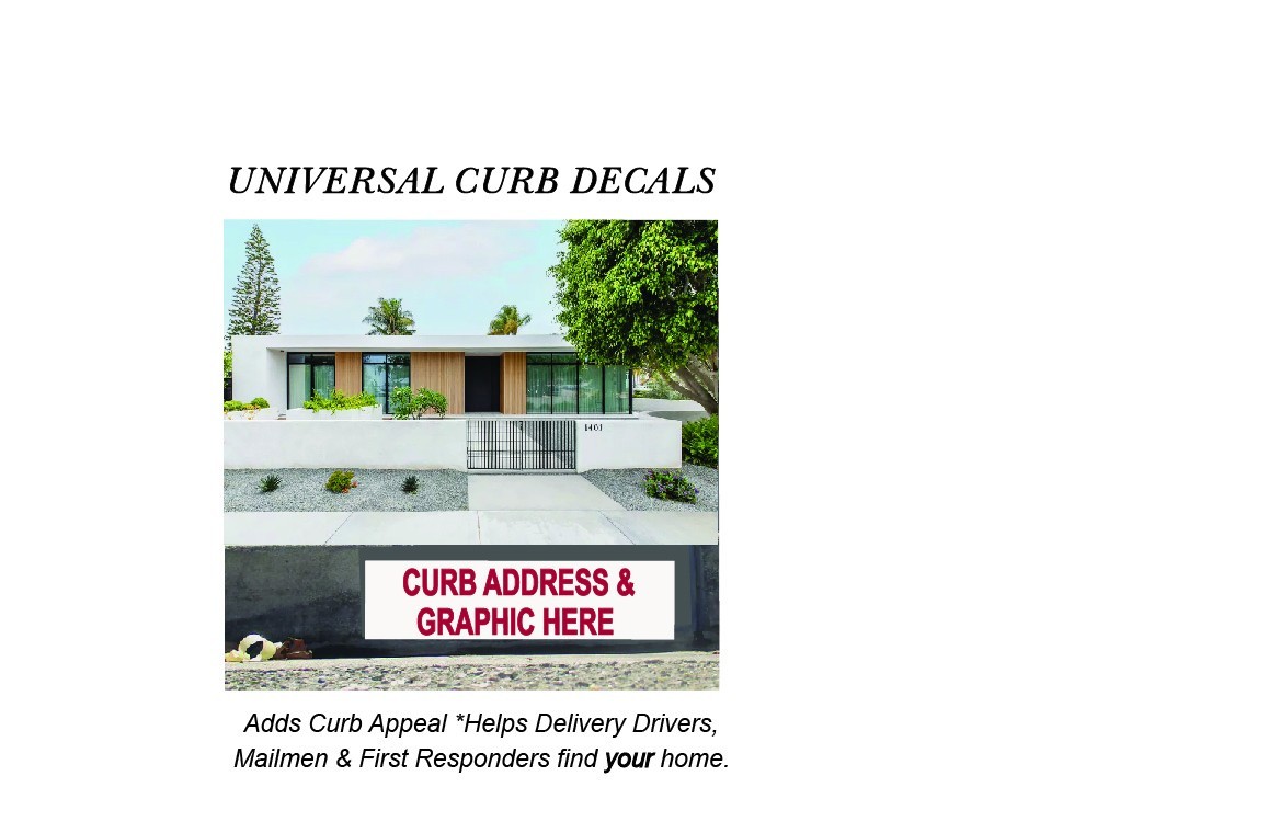 Custom Curb Address with Optional Graphic Self Adhesive Slip Resistant Vinyl