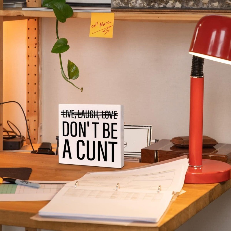 Novelty Wooden Decor Sign Desk Ornament for Home Bar Study Holiday Present