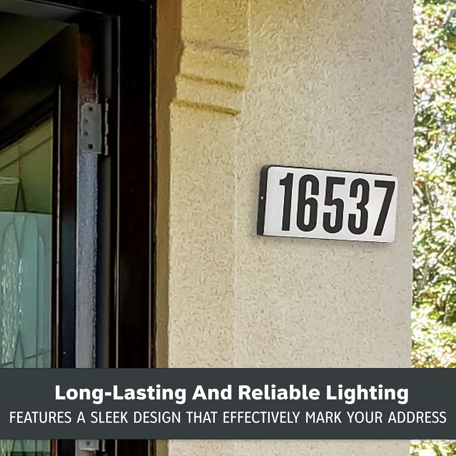 Stylish Outdoor Lighted Address Sign – Easily Visible 10 Inch House Number Sign