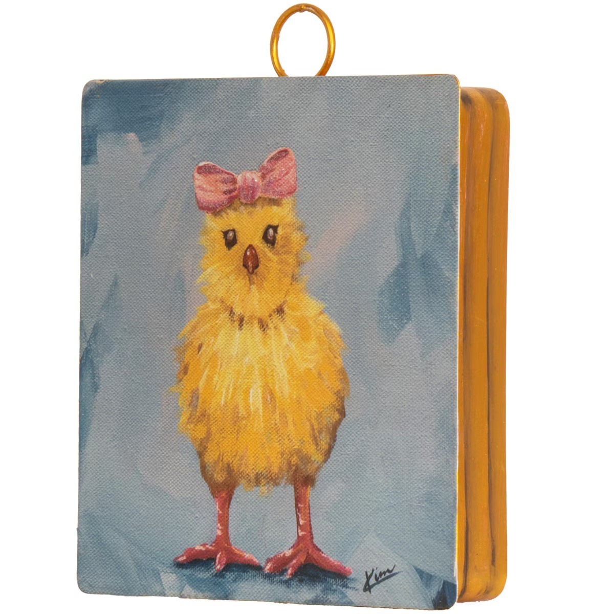 The Round Top Collection Mini Pink Bow Chick Print 6x6x1