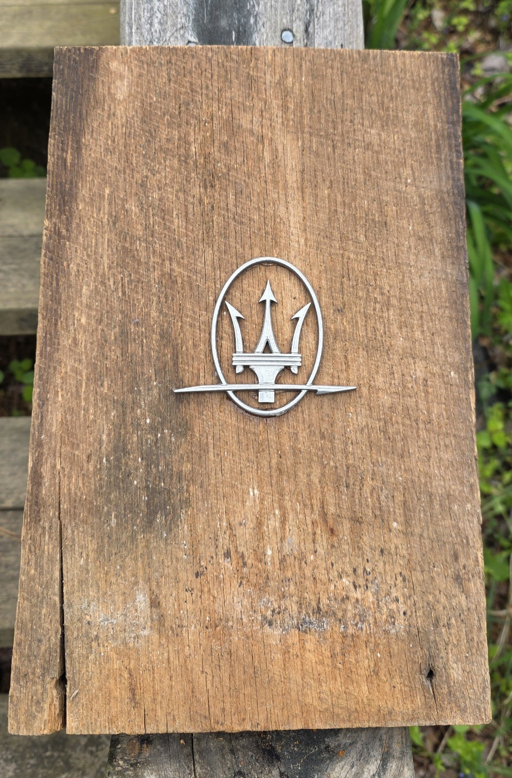 Maserati Door Badge Mounted On Oak Barnwood Sign Wall Art Home Decor Gift Idea