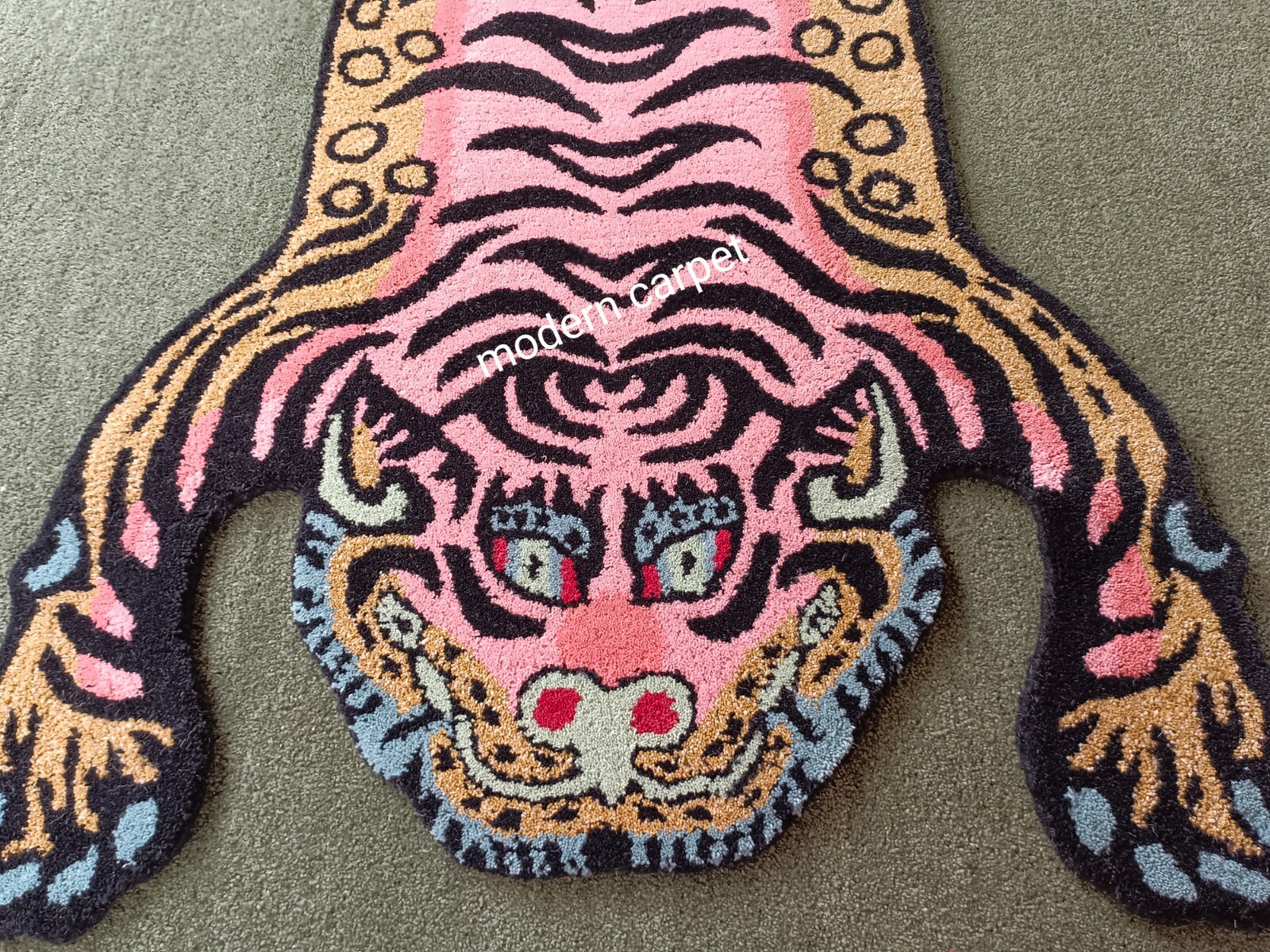 Tibetan Tiger Rugs 2×3 Feet Handmade 100% Woolen Hand Tufted For Home Decoration