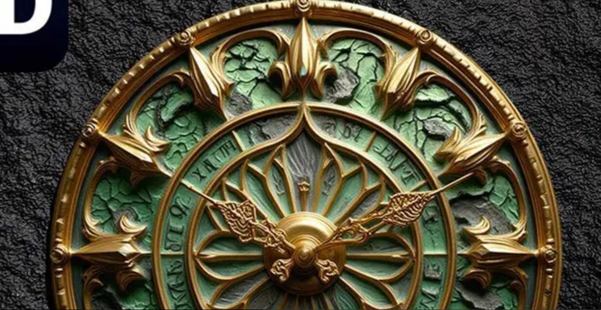 Pair Decorative Wall Plaques Green ‘Clock’ (Not a Real Clock) New! Aluminum Set