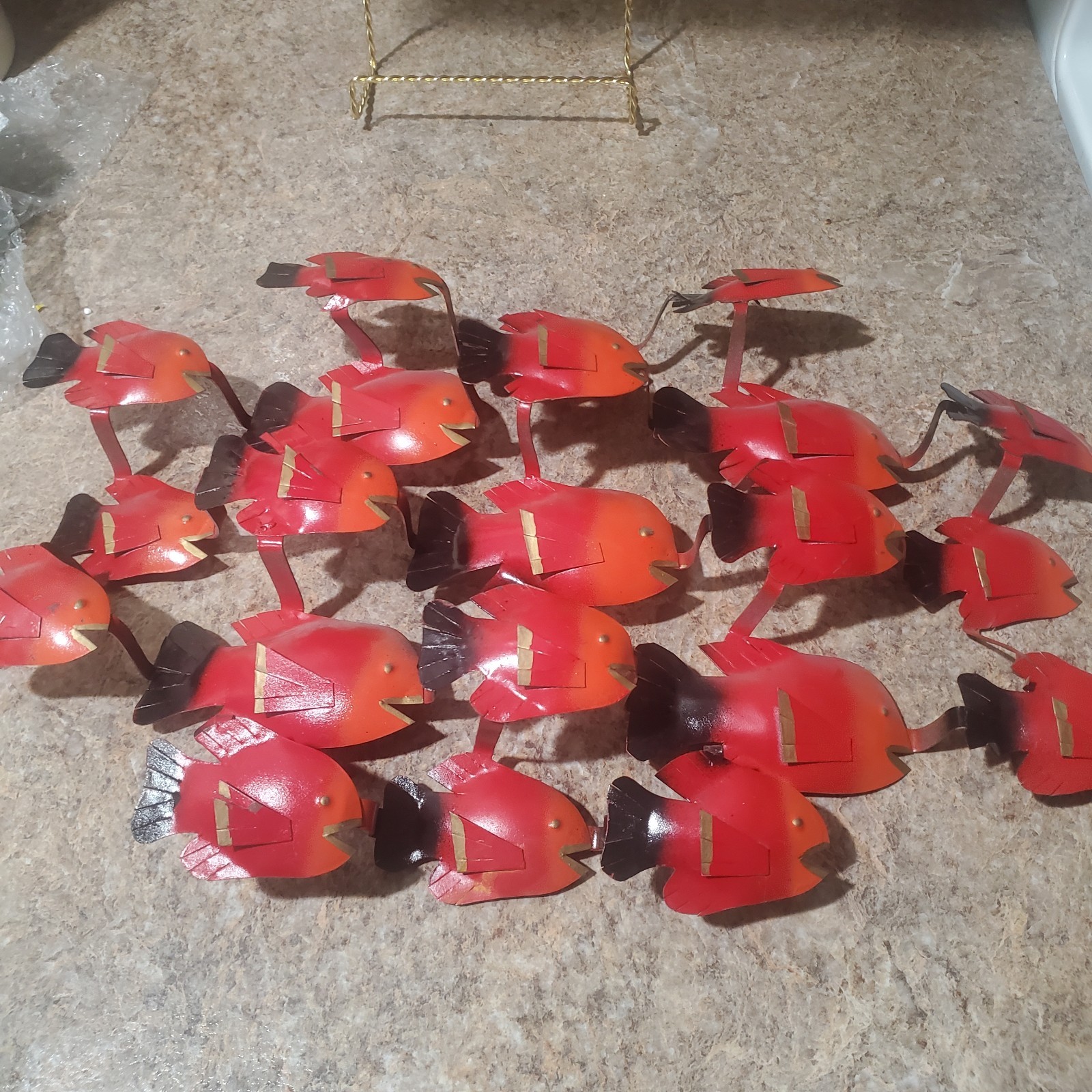 School Of Fish Metal Wall Art Decoration. Measures 17 X 11