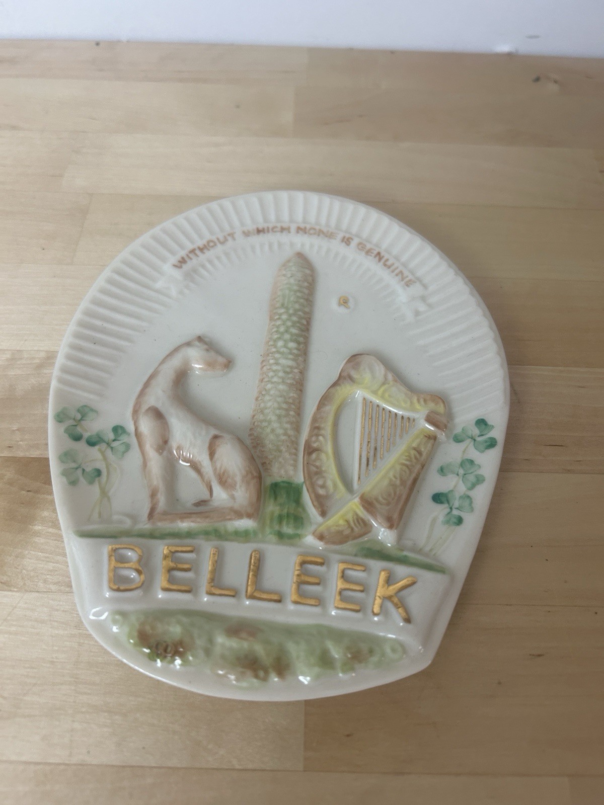 Belleek Collectors Society Plaque/Dish “Without Which None is Genuine”