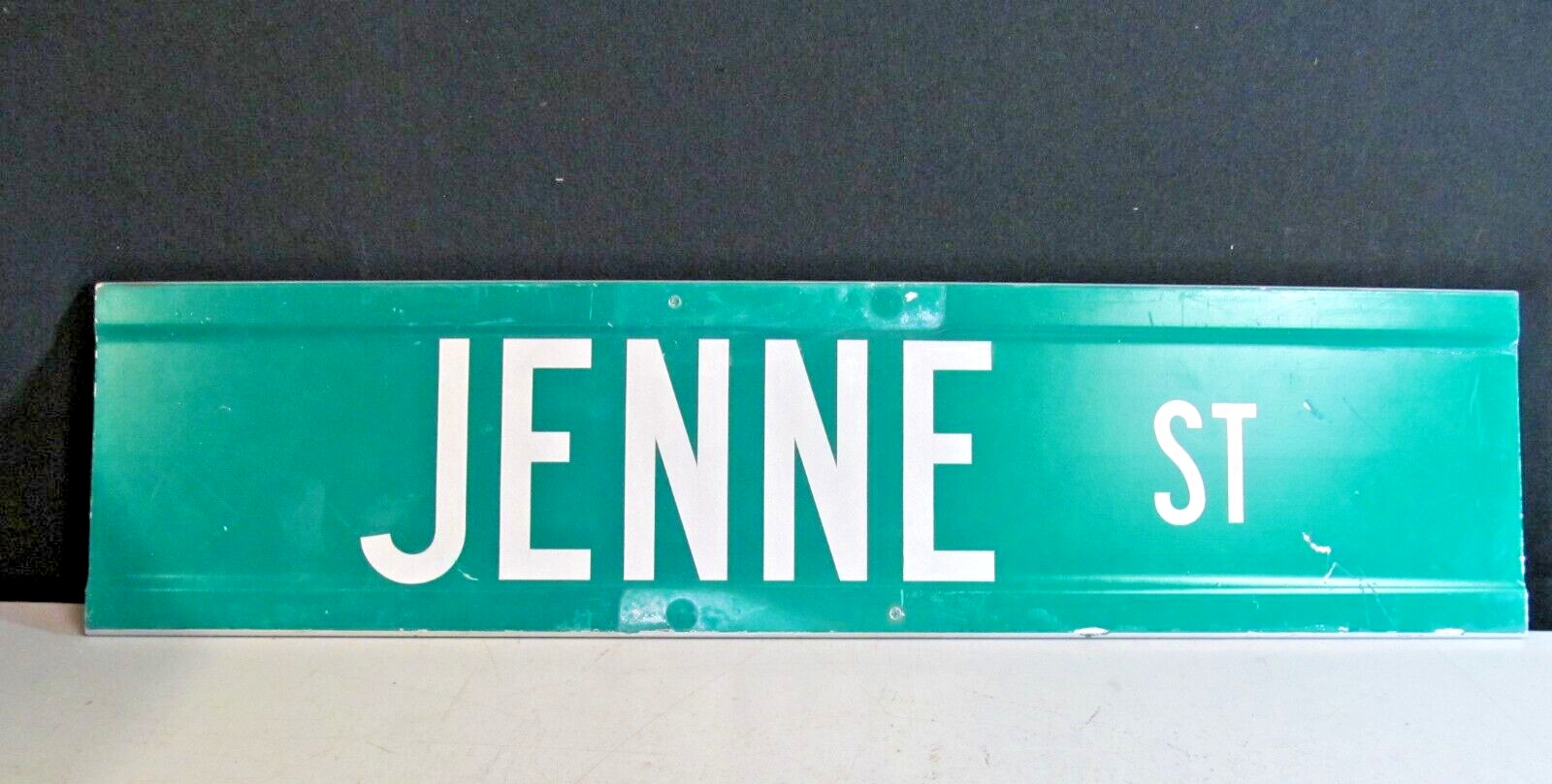 JENNE St. Metal Street Sign Municipal Discard 24×6 / 1 of 2