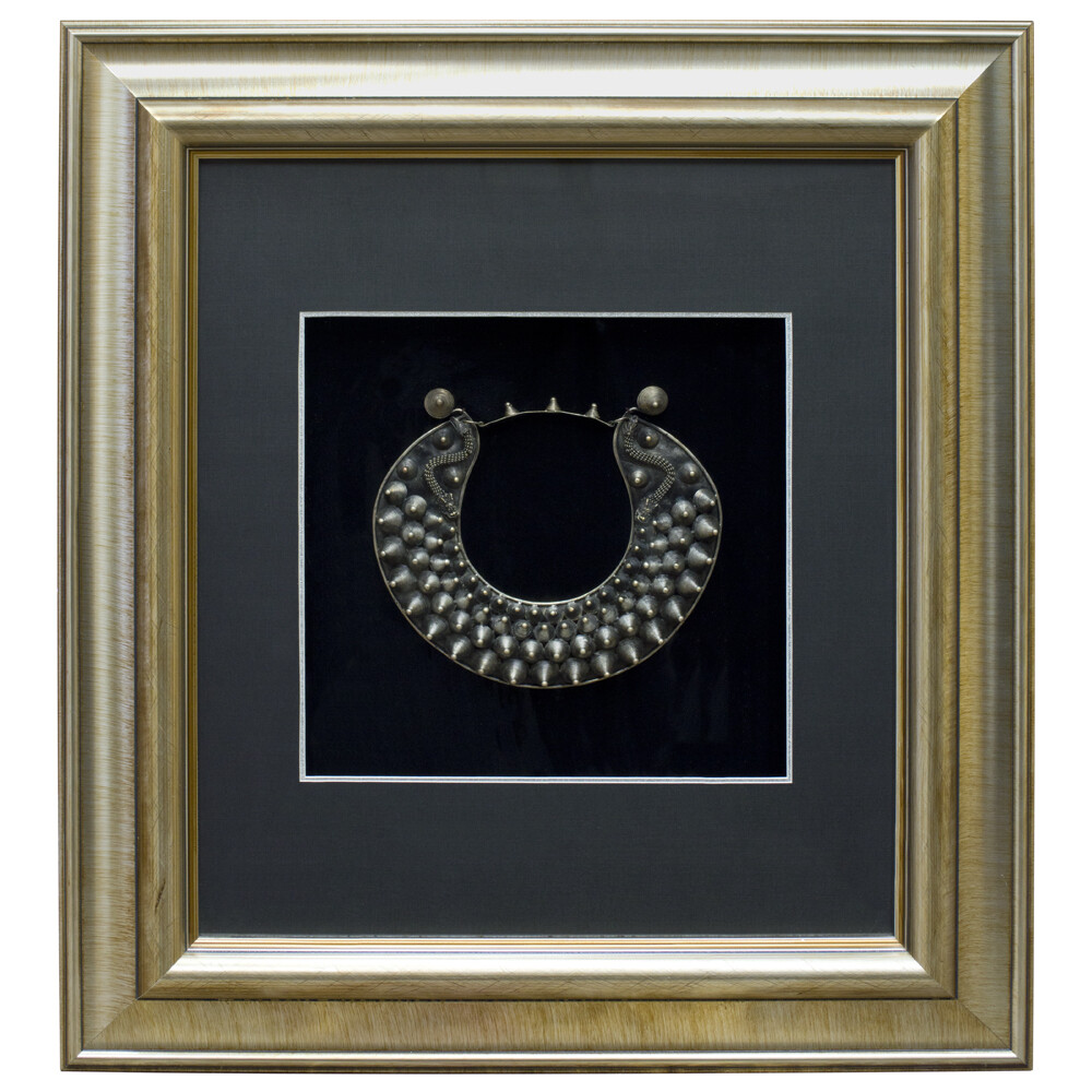 US Seller – Miao Chinese Jewelry Studded Neck Ring Shadow Box